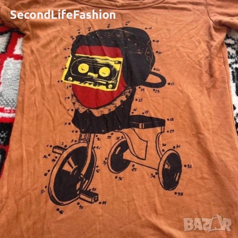 Дамска тениска Levi Strauss & Co, кафява, 100% вискоза LEVI'S размер XS, снимка 3 - Тениски - 53155586