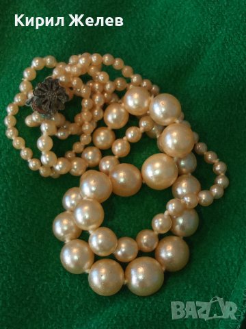СТАРИННА АР ДЕКО ПЕРЛЕНА РЕТРО ОГЪРЛИЦА КОЛИЕ ЧЕШКИ ПЕРЛИ с БРОНЗОВА ФИЛИГРАННА ЗАКОПЧАЛКА 29092, снимка 15 - Антикварни и старинни предмети - 37851551