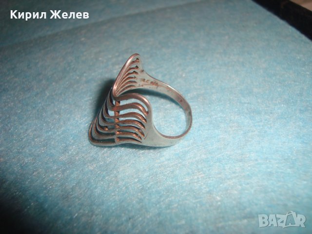 СТАР СРЕБЪРЕН АРТ ПРЪСТЕН СРЕБРО 925 АЖУРНА РЪЧНА МАЙСТОРСКА АРТ НУВО ИЗРАБОТКА АНГЛИЯ 26266, снимка 6 - Пръстени - 34630789