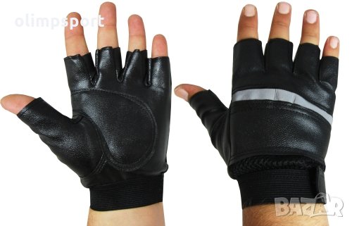 Ръкавици за колоездене и фитнес MAX със светлоотразителна лента, снимка 1 - Фитнес уреди - 35852562