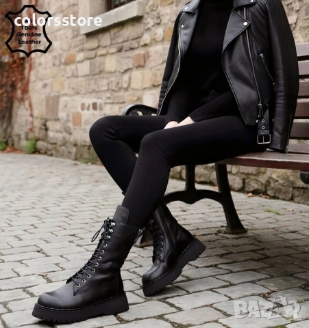 Равни боти - черна ЕСТЕСТВЕНА кожа - 5141

, снимка 2 - Дамски боти - 33188930