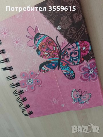 ретро тефтер от Португалия, винтидж стил, с пеперуди, снимка 2 - Други стоки за дома - 41960627