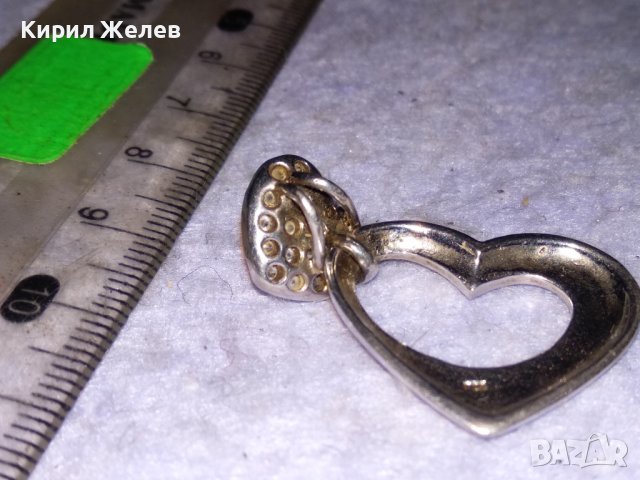 ПРЕКРАСЕН СЪРЦЕВИДЕН ДВОЕН РАЗДВИЖЕН СРЕБЪРЕН АРТ МЕДАЛЬОН СРЕБРО 925 с БЯЛА ПОЗЛАТА и ЦИРКОНИ 38508, снимка 10 - Колиета, медальони, синджири - 41454748