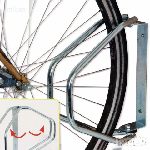 Стенна паркинг стойка за градски велосипед MARTAR Стоманена, Сребриста, снимка 7 - Аксесоари за велосипеди - 51321255
