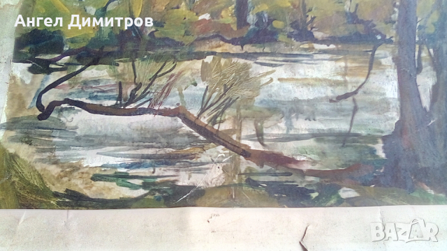 Стара картина гваш Борис Новиков ?, снимка 4 - Антикварни и старинни предмети - 36260695