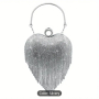 Елегантна чанта под формата на сърце с висящи камъни 