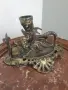 Франция 19ти век/стар фигурален бронзов свещник-грифон с държач за кибрит, снимка 2