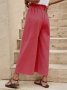 Дамски едноцветен ленен панталон с колан и широки крачоли, 6цвята - 023, снимка 11