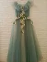 Официална рокля с цветя и камъни, снимка 3