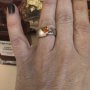 Рядък сребърен пръстен с оранжев сапфир , снимка 5