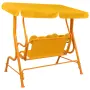 vidaXL Детска градинска люлка, жълта, 115x75x110 см, текстил, снимка 3