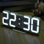 3D цифров часовник , студено бяло LED осветление, снимка 5