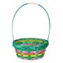 Великденска декорация, Плетена кошница, Зелена/ многоцветна, 22x38 см, снимка 1