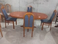 Комплект масивна разтегателна маса с 4 стола, снимка 2