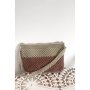 Дамска плетена чанта, беж и кафяво, ръчно изработена, снимка 5