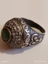 Винтидж сребърен пръстен стил Хюрем султан с НЕФРИТ орнаментиран ювелирно бижу 51826, снимка 12