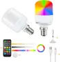 Joyes 2 броя  E14 7W акумулаторни LED крушки, USB-C зареждане, 12-цветни RGB, димируеми,дистанционно, снимка 1
