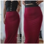 червена и черна пола тип молив, дълги, снимка 2