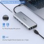 ZMUIPNG 14 в 1 USB C , DUAL-Display 4K-HDMI, VGA, 3xUSB 3.0, 2xUSB 2.0 Ports,Type C PD,Gigablit Ethe, снимка 4