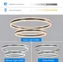 Луксозен LED полилей LAMPLAY, модерна LED висяща лампа 65W, голяма таванна лампа с дистанционно, снимка 5