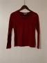 Тъмно червена дамска блуза с дълъг ръкав S размер, снимка 1