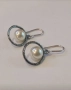 Сребърни обеци с перли, снимка 1