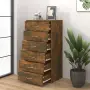 vidaXL Сайдборд 6 чекмеджета опушен дъб 50x34x96 см инженерно дърво, снимка 3