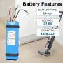 21.6V 4000mAh Li-ion резервна батерия за прахосмукачка Xiaomi Dreame (съвместима с H10/H11/H12, снимка 5