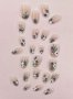 Комплект Разкошни Press-on Изкуствени Нокти 24 броя с Нежна Декорация на Цветчета КОД nail579, снимка 3