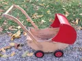 ретро дървена играчка детска количка, снимка 1