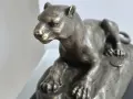 Антоан-Луи Бари Пантерата от Тунис класическа бронзова пластика, снимка 8