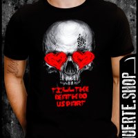 Тениска с щампа HEART EYED SKULL, снимка 1 - Тениски - 36355811