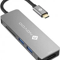 NOVOO  USB C Hub 5в 1 USB-C към 4K HDMI, 2USB 3.0, SD/TF четец на карти, снимка 1 - Други - 34749273