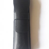 калъф за химикалки Лами Lamy черен, естествена кожа, антикварен уникат, за две или едно пишещо, снимка 1 - Други ценни предмети - 36028736