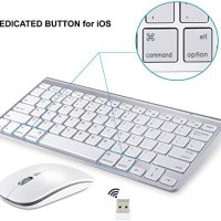 Нова Безжична клавиатура и мишка USB донгъл Съвместими с iMac MacBook, снимка 2 - Аксесоари за Apple - 41896061