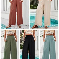 Дамски свободни едноцветни ежедневни панталони в нов стил, 5цвята , снимка 1 - Панталони - 44466704