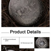 NOUSEG винтидж джобен кварцов часовник с римски цифри+ верижка , снимка 5 - Джобни - 41227257