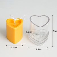 3d сърце висока пластмасова форма молд за направа на  свещ шоколад сапун декор, снимка 2 - Форми - 41500732