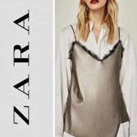 ZARA нов страхотен кожен топ - М, снимка 1 - Корсети, бюстиета, топове - 36278201