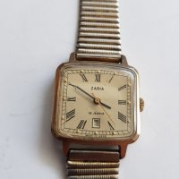 Механичен ръчен часовник Заря с позлата, снимка 2 - Антикварни и старинни предмети - 33890125