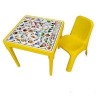 Комплект детска маса с Българската азбука и столче, снимка 2 - Играчки за стая - 34548917