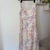 Нова разкошна 100% памук памучна дълга елегантна ефирна рокля Mohito флорален принт нежни цветя , снимка 10 - Рокли - 41555975