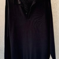 Черна блуза с копчета копринен трикотаж Германия, снимка 9 - Блузи - 44457864