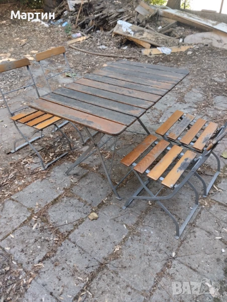 Градинска трапезна маса истолове, снимка 1