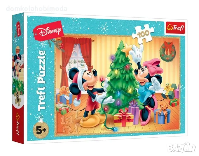  Коледен пъзел Trefl, Мики маус и приятели, 200 части, 41х27,5 см , снимка 1