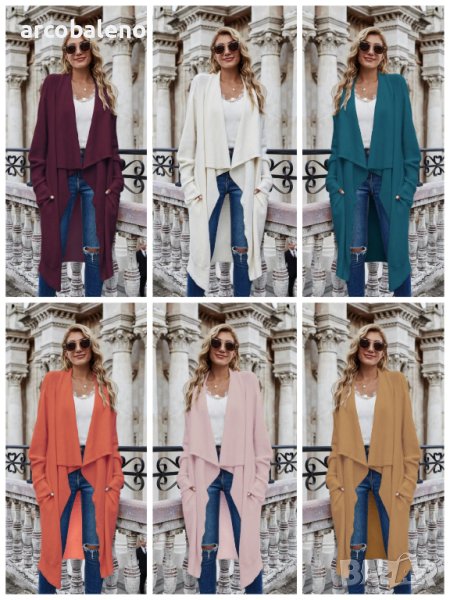 Дамска дълга, персонализирана и стилна плетена жилетка OL Tongle, 8цвята , снимка 1