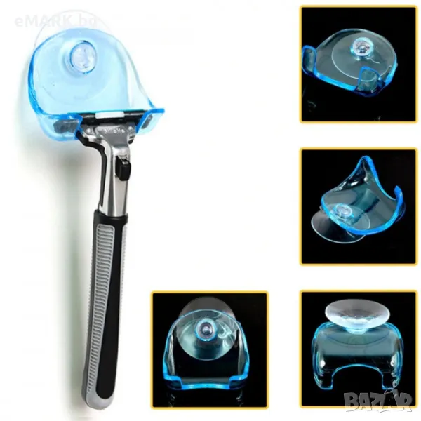 Поставка за самобръсначка с вакуум вендуза за стъкла плочки и други, снимка 1