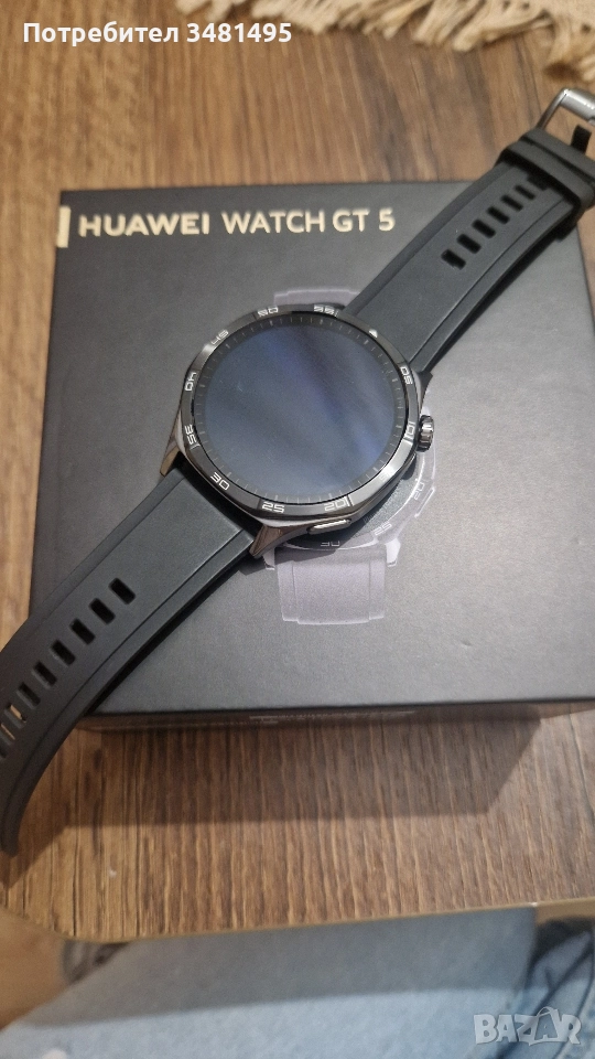 Смарт часовник Huawei Watch GT5-46 мм, черен, снимка 1