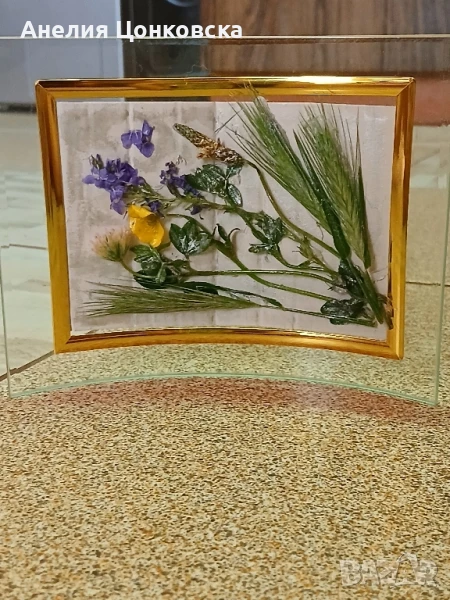 Картина с ест. цветя, снимка 1