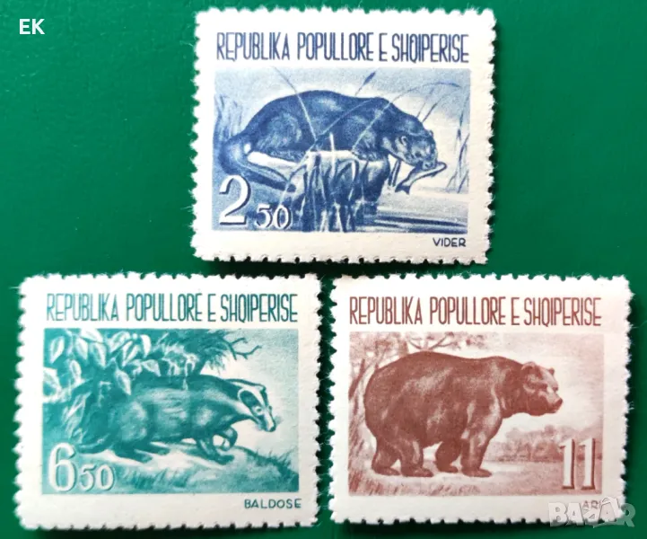 Албания, 1961 г. - пълна серия чисти марки, животни, 5*7, снимка 1